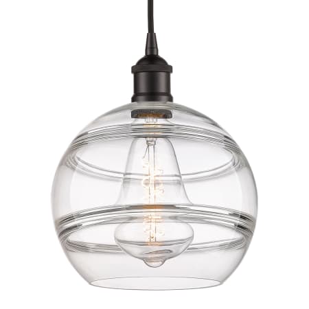 A large image of the Innovations Lighting 616-1P 12 10 Rochester Pendant Oil Rubbed Bronze / Clear
