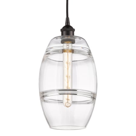 A large image of the Innovations Lighting 616-1P 10 8 Vaz Pendant Oil Rubbed Bronze / Clear