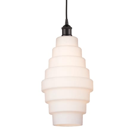 A large image of the Innovations Lighting 616-1P-18-8 Cascade Pendant Oil Rubbed Bronze / White