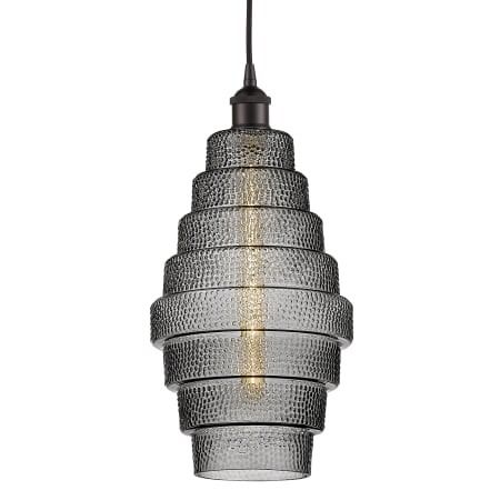 A large image of the Innovations Lighting 616-1P-18-8 Cascade Pendant Oil Rubbed Bronze / Smoked