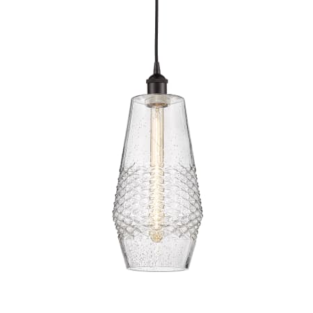 A large image of the Innovations Lighting 616-1P-17-7 Windham Pendant Oil Rubbed Bronze / Seedy