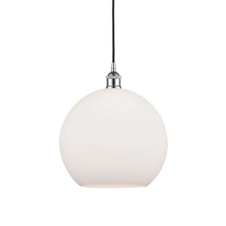 A large image of the Innovations Lighting 616-1P-14-12 Athens Pendant Polished Chrome / Matte White