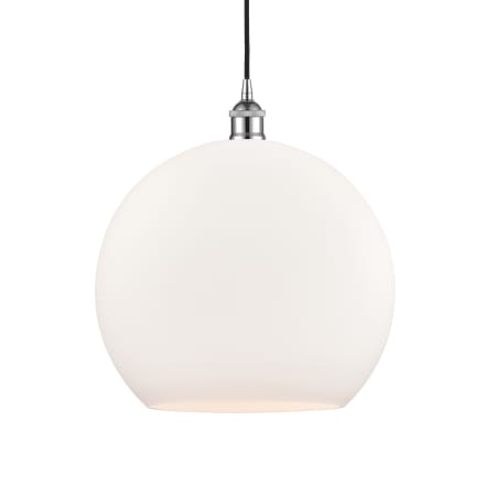 A large image of the Innovations Lighting 616-1P-17-14 Athens Pendant Polished Chrome / Matte White