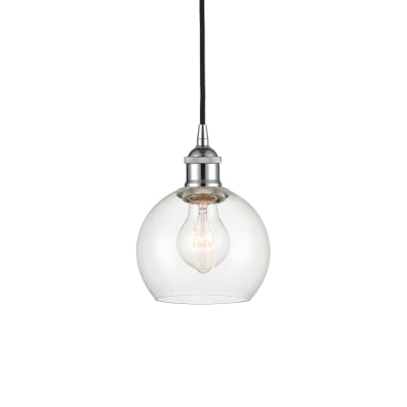 A large image of the Innovations Lighting 616-1P-9-6 Athens Pendant Polished Chrome / Clear