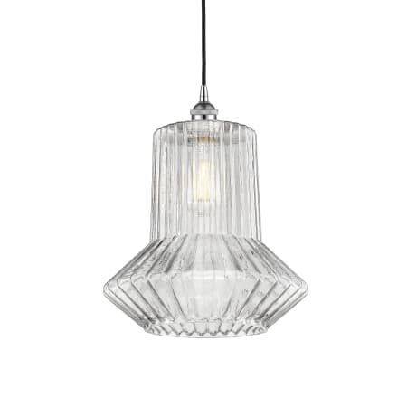 A large image of the Innovations Lighting 616-1P-16-12 Springwater Pendant Polished Chrome / Clear Spiral Fluted