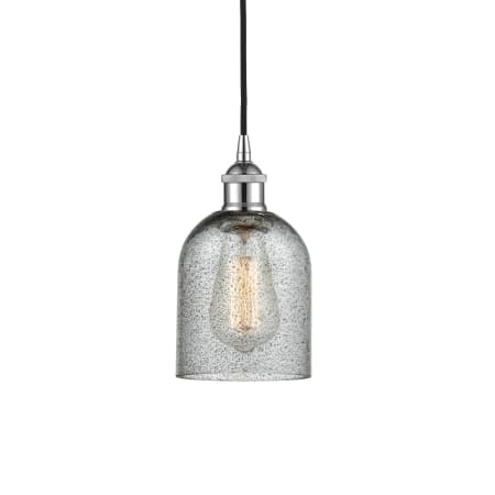 A large image of the Innovations Lighting 616-1P-10-5 Caledonia Pendant Polished Chrome / Charcoal