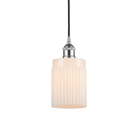 A large image of the Innovations Lighting 616-1P-10-5 Hadley Pendant Polished Chrome / Matte White