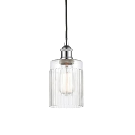 A large image of the Innovations Lighting 616-1P-10-5 Hadley Pendant Polished Chrome / Clear