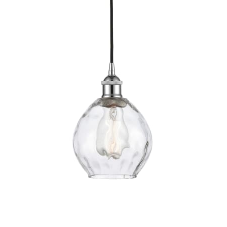 A large image of the Innovations Lighting 616-1P-9-6 Waverly Pendant Polished Chrome / Clear