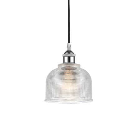 A large image of the Innovations Lighting 616-1P-9-6 Dayton Pendant Polished Chrome / Clear