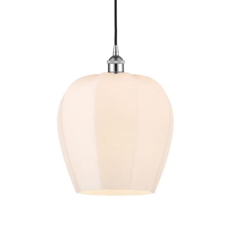 A large image of the Innovations Lighting 616-1P-15-12 Norfolk Pendant Polished Chrome / Matte White