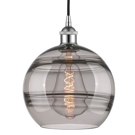 A large image of the Innovations Lighting 616-1P 12 10 Rochester Pendant Polished Chrome / Light Smoke