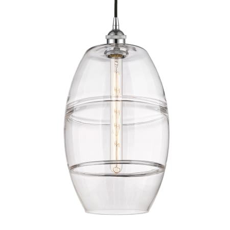 A large image of the Innovations Lighting 616-1P 19 10 Vaz Pendant Polished Chrome / Clear