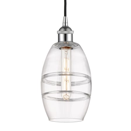 A large image of the Innovations Lighting 616-1P 8 6 Vaz Pendant Polished Chrome / Clear