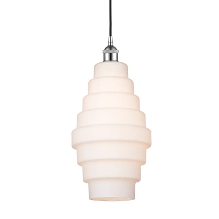 A large image of the Innovations Lighting 616-1P-18-8 Cascade Pendant Polished Chrome / White