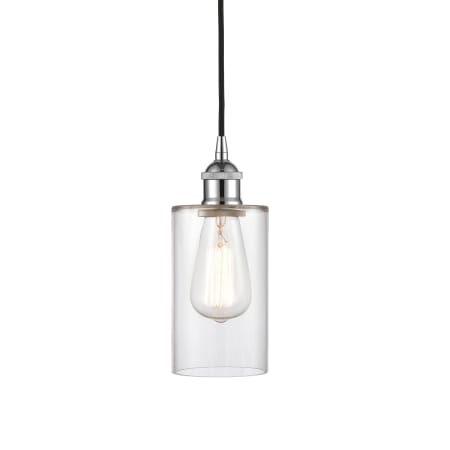 A large image of the Innovations Lighting 616-1P-10-4 Clymer Pendant Polished Chrome / Clear