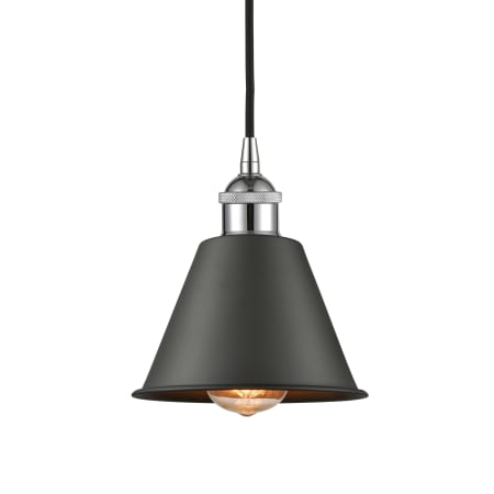 A large image of the Innovations Lighting 616-1P-8-7 Smithfield Pendant Polished Chrome / Oil Rubbed Bronze
