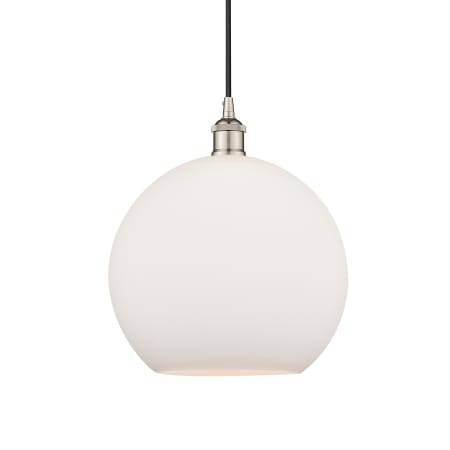 A large image of the Innovations Lighting 616-1P-14-12 Athens Pendant Polished Nickel / Matte White