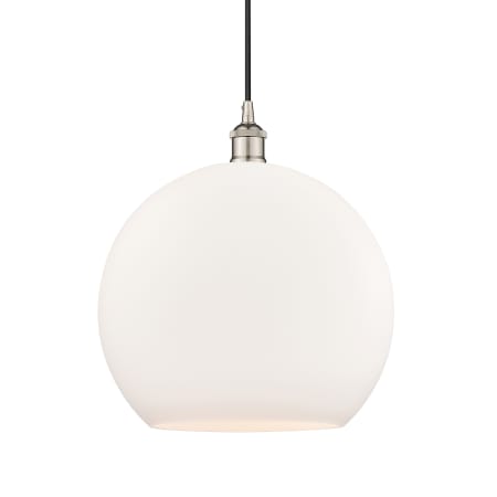 A large image of the Innovations Lighting 616-1P-17-14 Athens Pendant Polished Nickel / Matte White