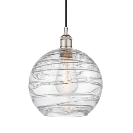A large image of the Innovations Lighting 616-1P-13-10 Athens Pendant Polished Nickel / Clear Deco Swirl
