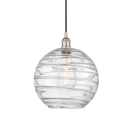 A large image of the Innovations Lighting 616-1P-15-12 Athens Pendant Polished Nickel / Clear Deco Swirl