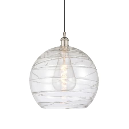 A large image of the Innovations Lighting 616-1P-16-13 Athens Pendant Polished Nickel / Clear Deco Swirl