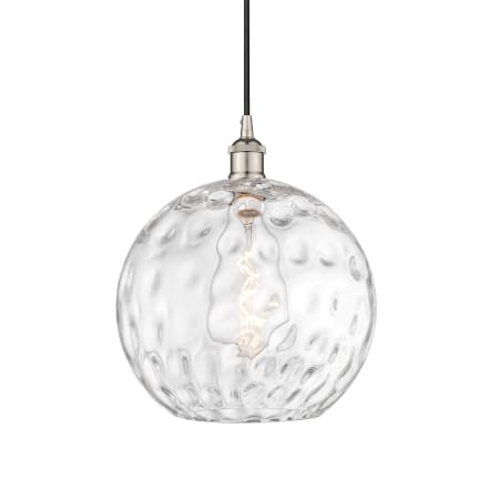 A large image of the Innovations Lighting 616-1P-15-12 Athens Pendant Polished Nickel / Clear Water Glass