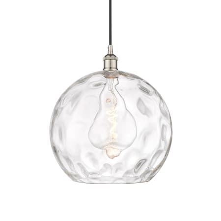 A large image of the Innovations Lighting 616-1P-16-13 Athens Pendant Polished Nickel / Clear Water Glass