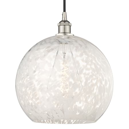 A large image of the Innovations Lighting 616-1P 17 14 White Mouchette Pendant Polished Nickel