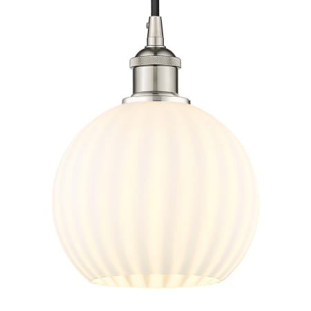 A large image of the Innovations Lighting 616-1P 10 8 White Venetian Pendant Polished Nickel