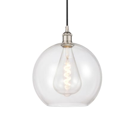 A large image of the Innovations Lighting 616-1P-14-12 Athens Pendant Polished Nickel / Clear