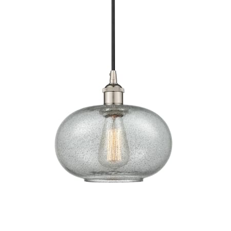 A large image of the Innovations Lighting 616-1P-11-10 Gorham Pendant Polished Nickel / Charcoal