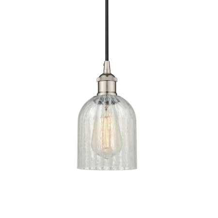 A large image of the Innovations Lighting 616-1P-10-5 Caledonia Pendant Polished Nickel / Mouchette