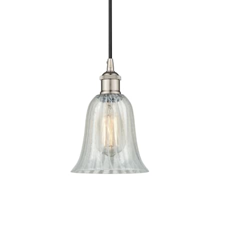A large image of the Innovations Lighting 616-1P-12-6 Hanover Pendant Polished Nickel / Mouchette