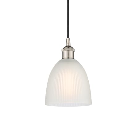 A large image of the Innovations Lighting 616-1P-10-6 Castile Pendant Polished Nickel / White