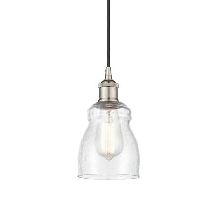 A large image of the Innovations Lighting 616-1P-10-5 Ellery Pendant Polished Nickel / Seedy