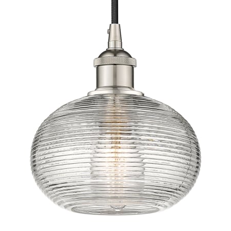 A large image of the Innovations Lighting 616-1P 8 8 Ithaca Pendant Polished Nickel