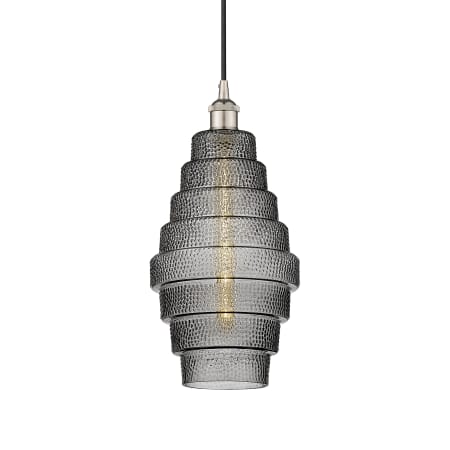 A large image of the Innovations Lighting 616-1P-18-8 Cascade Pendant Polished Nickel / Smoked