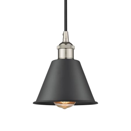 A large image of the Innovations Lighting 616-1P-8-7 Smithfield Pendant Polished Nickel / Matte Black