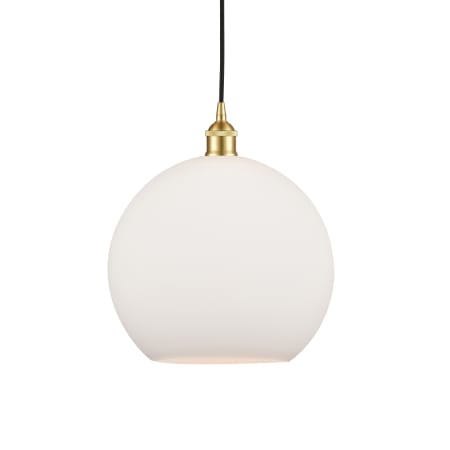 A large image of the Innovations Lighting 616-1P-14-12 Athens Pendant Satin Gold / Matte White