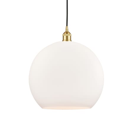 A large image of the Innovations Lighting 616-1P-17-14 Athens Pendant Satin Gold / Matte White