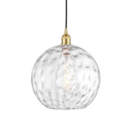 A large image of the Innovations Lighting 616-1P-15-12 Athens Pendant Satin Gold / Clear Water Glass