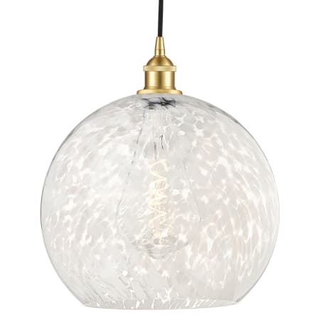 A large image of the Innovations Lighting 616-1P 17 14 White Mouchette Pendant Satin Gold