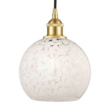 A large image of the Innovations Lighting 616-1P 10 8 White Mouchette Pendant Satin Gold