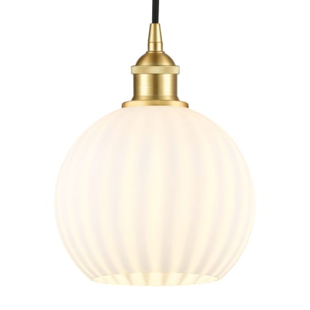 A large image of the Innovations Lighting 616-1P 10 8 White Venetian Pendant Satin Gold