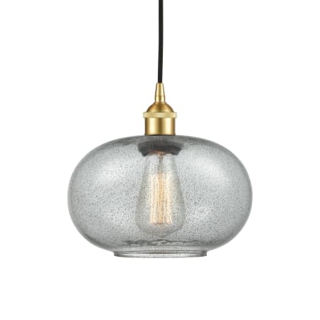 A large image of the Innovations Lighting 616-1P-11-10 Gorham Pendant Satin Gold / Charcoal