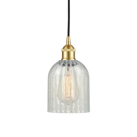 A large image of the Innovations Lighting 616-1P-10-5 Caledonia Pendant Satin Gold / Mouchette
