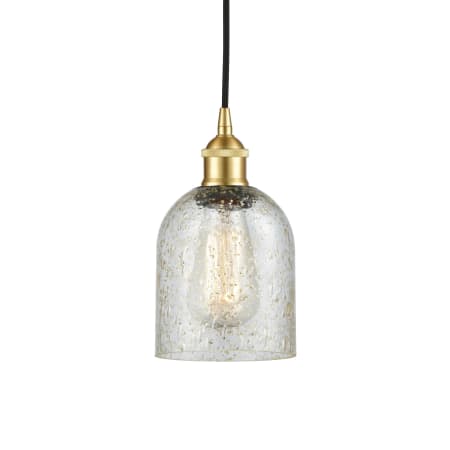 A large image of the Innovations Lighting 616-1P-10-5 Caledonia Pendant Satin Gold / Mica