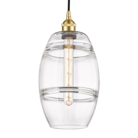 A large image of the Innovations Lighting 616-1P 10 8 Vaz Pendant Satin Gold / Clear