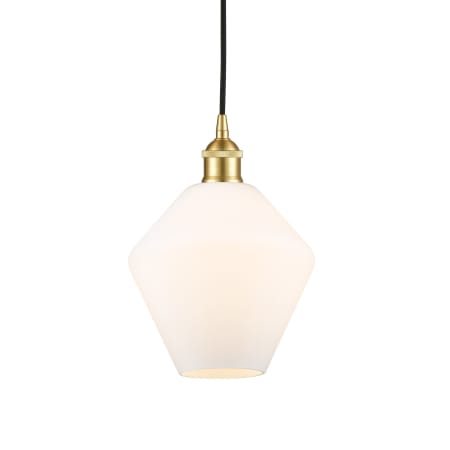 A large image of the Innovations Lighting 616-1P-11-8 Cindyrella Pendant Satin Gold / Cased Matte White